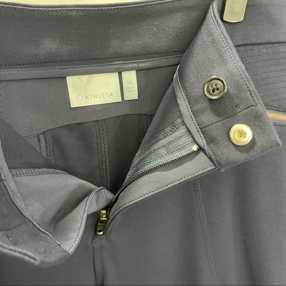 [10]✨NWOT✨Athleta | Ponte Moto Pant 2.0 | Navy Blue w/ Rose Gold Zippers - Picture 11 of 14